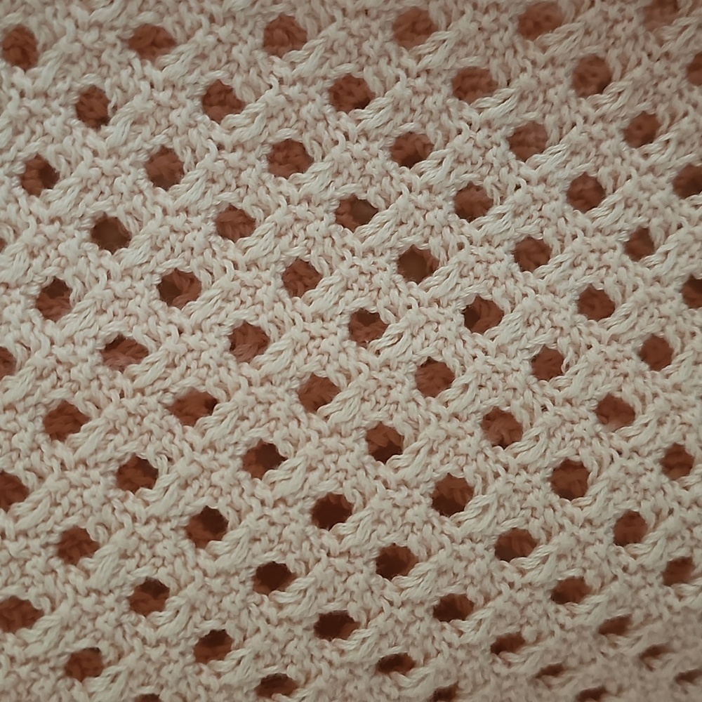 Ann Taylor LOFT Soft Pink Cotton Crochet Long Sleeves Sweater Size XL - Picture 6 of 7